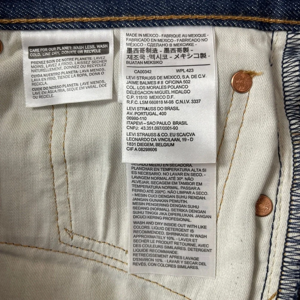 Levis Jeans Mens 36x32 Blue 501 XX Original Button Fly Shrink to Fit Indigo Wash
